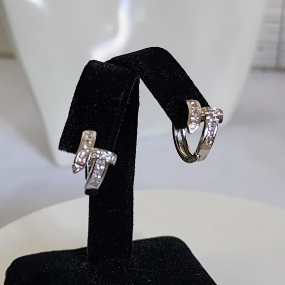 Stainless Steel Huggie Hoop Earrings Nail Ring Design - Picture 4 of 9